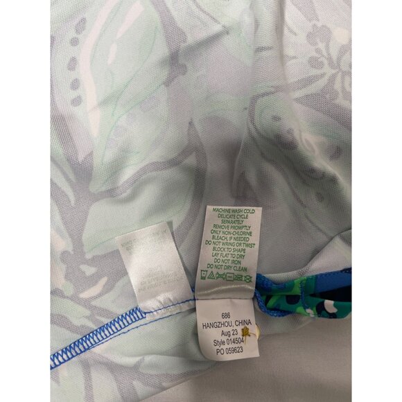 Lilly Pulitzer Blue & Green Tropical Print Maxi Dress With Gold Button XL - Picture 13 of 13